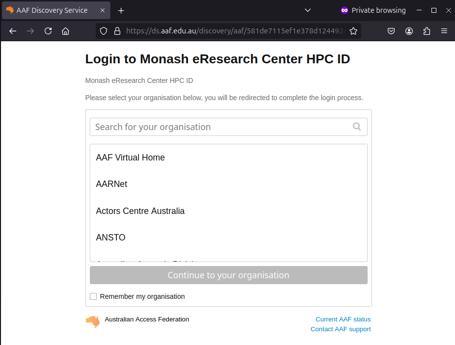 HPC ID signin page